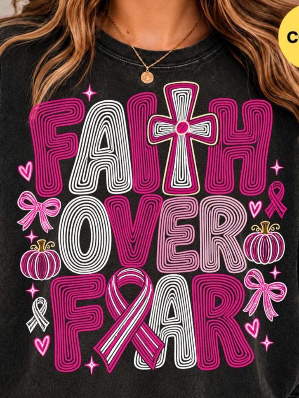 Faith Over Fear Breast Cancer Tee, Breast Cancer Awareness Shirt
